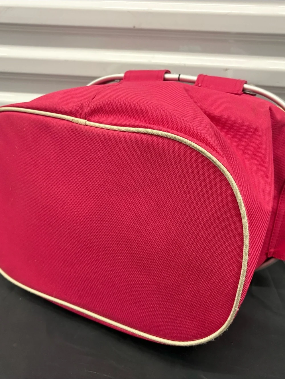 Pink Collapsible Tote Cooler Basket with Aluminum Frame